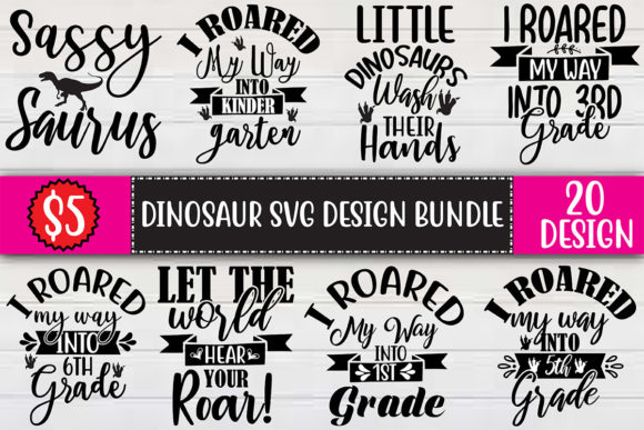A Dinosaur SVG Design Bundle for Selling Physical & Digital Products