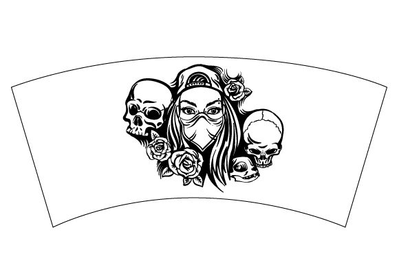A Tumbler Tattoo Illustration for Crafts & Cups