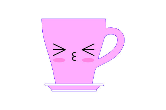 Crafting Charm with a Kawaii Tea Cup Design Asset