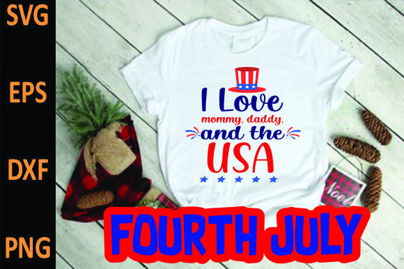 Crafting Patriotic Graphics: The I Love Mommy, Daddy, and the USA T-Shirt Design