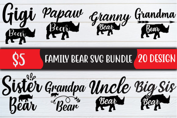 Family Bear SVG Bundle for Online Selling