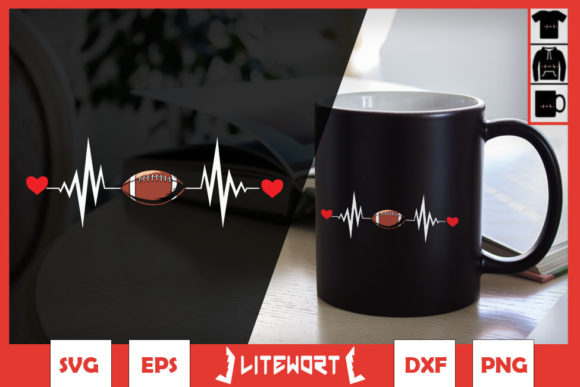 Football Heartbeat Funny Graphics for Crafters