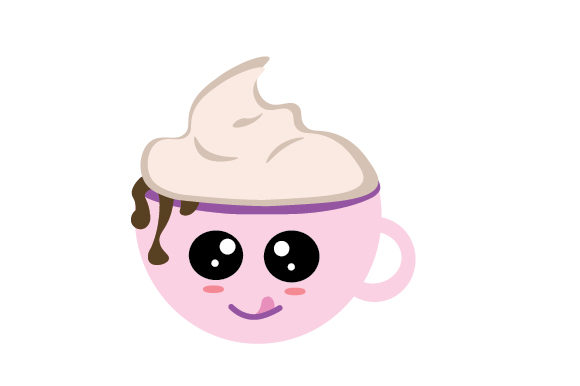 KAWAII-STYLE COFFEE CUP Design for Crafters & Cups