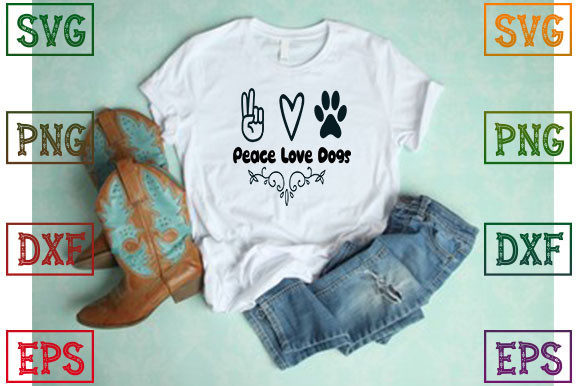 Peace Love Dogs: A Typographic Embroidered Mood