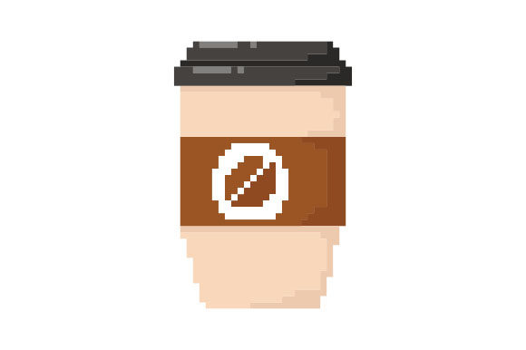 Pixel Art Coffee Cup: A Graphic Design Asset for Crafts & Cups