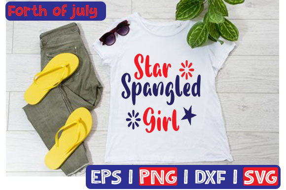 Star Spangled Girl: A Patriotically Potent Graphic for T-Shirt Designs
